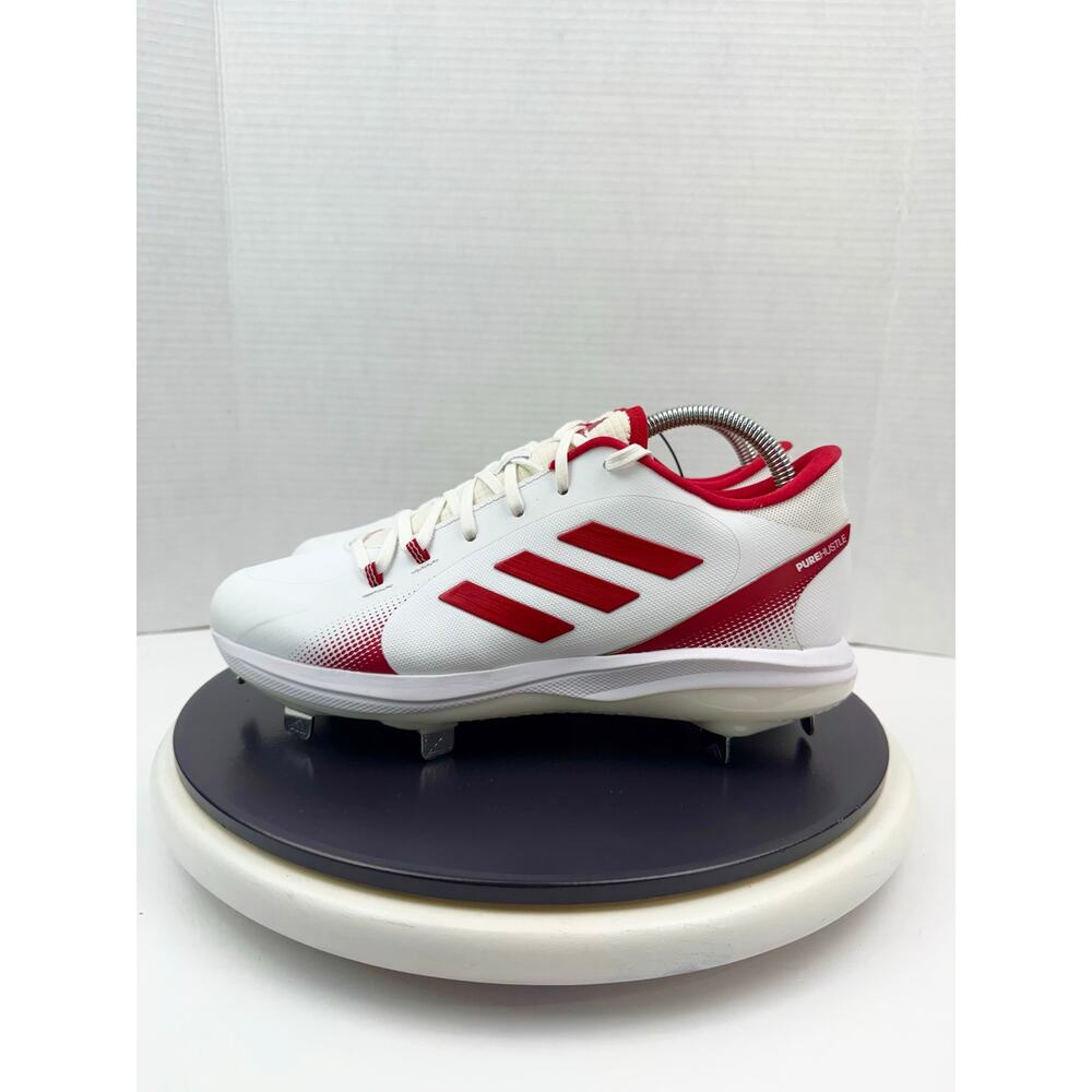 Adidas Pure Hustle 2 Elite Womens 9.5 Metal Fastpitch White Red Softball Cleats